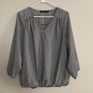 The Limited Striped 3/4 Sleeve Top